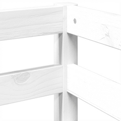 Kids' Loft Bed with Tower and Slide, White & Black, Solid Pine Wood, 80x200 cm