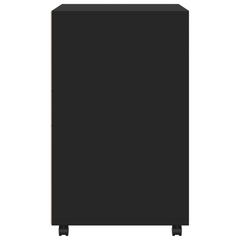 Rolling Cabinet Black 60x48x81 cm with Engineered Wood - Versatile Storage Solution on Wheels