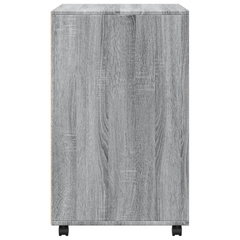 Rolling Cabinet in Grey Sonoma - 60x48x81 cm Engineered Wood Mobile Storage Solution