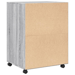 Rolling Cabinet in Grey Sonoma - 60x48x81 cm Engineered Wood Mobile Storage Solution