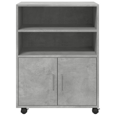 Rolling Cabinet in Concrete Grey - Versatile Storage Solution with 4 Wheels, Engineered Wood, 60x48x81 cm