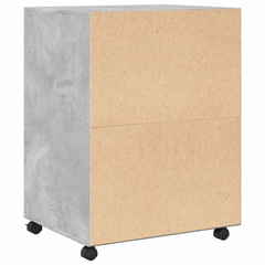 Rolling Cabinet in Concrete Grey - Versatile Storage Solution with 4 Wheels, Engineered Wood, 60x48x81 cm