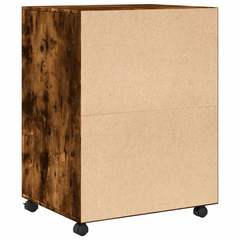 Rolling Cabinet - Smoked Oak, 60x48x81 cm, Durable Engineered Wood, Mobile Storage Solution for Home and Office