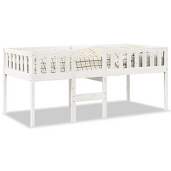 Children's Bed Frame Without Mattress - White, Solid Pine Wood, 90x200 cm