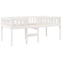 Children's Bed Frame Without Mattress - White, Solid Pine Wood, 90x200 cm