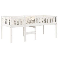 Children's Bed Frame Without Mattress - White, Solid Pine Wood, 90x200 cm