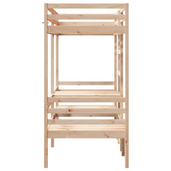 Loft Bed Frame with Desk and Chairs 75x190cm - Solid Pine Wood, Space-Saving Solution