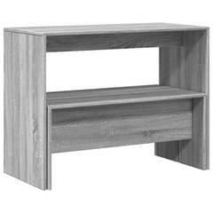 3 Piece Dining Table and Bench Set in Grey Sonoma - Engineered Wood, Perfect for Family Meals and Gatherings