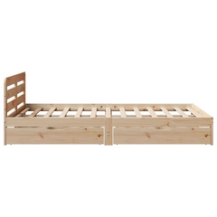 King Size Solid Pine Wood Bed Frame - Sturdy & Elegant 150x200 cm - No Mattress