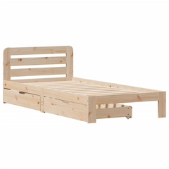 Solid Wood Pine Bed Frame - 100x200 cm - No Mattress Included - Durable & Stylish