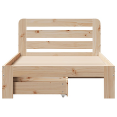 Solid Wood Pine Bed Frame - 100x200 cm - No Mattress Included - Durable & Stylish