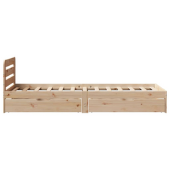 Solid Wood Pine Bed Frame - 100x200 cm - No Mattress Included - Durable & Stylish