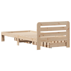 Solid Wood Pine Bed Frame - 100x200 cm - No Mattress Included - Durable & Stylish