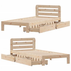 Solid Pine Wood Bed Frame - 90x200 cm | Rustic Charm & Modern Elegance