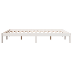 Extra Long Solid Pine Wood Bed Frame - White, 160x220 cm | Durable & Stylish