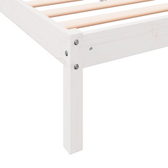 Extra Long Solid Pine Wood Bed Frame - White, 160x220 cm | Durable & Stylish