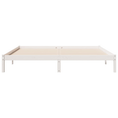 Extra Long Solid Wood Pine Bed Frame - White, 180x220 cm | No Mattress Included