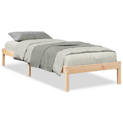 Extra Long Solid Wood Pine Bed Frame without Mattress 90x210 cm - Durable & Rustic