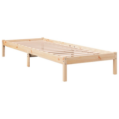 Extra Long Solid Wood Pine Bed Frame without Mattress 90x210 cm - Durable & Rustic