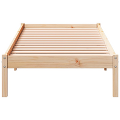 Extra Long Solid Wood Pine Bed Frame without Mattress 90x210 cm - Durable & Rustic