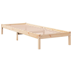 Extra Long Solid Wood Pine Bed Frame without Mattress 90x210 cm - Durable & Rustic