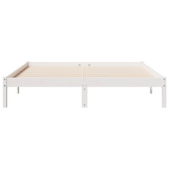 Extra Long Solid Pine Wood Bed Frame - White, 140x210 cm | Durable & Stylish