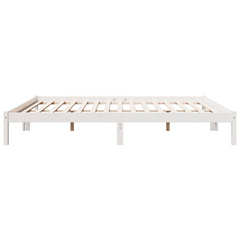 Extra Long White Bed Frame 200x210 cm | Solid Pine Wood | Sturdy & Stylish