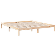 Extra Long Solid Pine Wood Bed Frame 200x210 cm - Durable and Rustic Charm