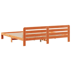 Super King Solid Wood Pine Bed Frame - Wax Brown 180x200 cm - Sturdy & Stylish