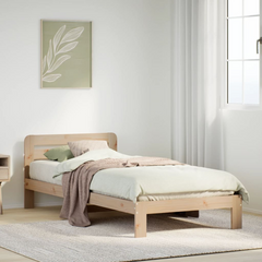 Single Solid Wood Pine Bed Frame 90x190 cm - No Mattress Included