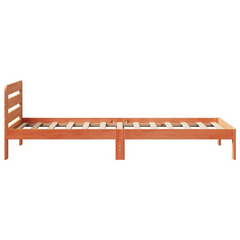 Solid Wood Pine Bed Frame without Mattress, Wax Brown, 75x190 cm Small Single - Durable & Stylish