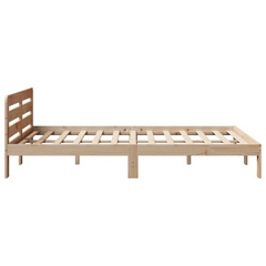 Solid Wood Pine Double Bed Frame - 135x190 cm, Without Mattress