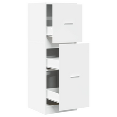 Elegant Apothecary Cabinet in White - 40x41x118 cm | Durable Engineered Wood Storage Solution