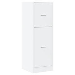 Elegant Apothecary Cabinet in White - 40x41x118 cm | Durable Engineered Wood Storage Solution