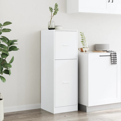 Elegant Apothecary Cabinet in White - 40x41x118 cm | Durable Engineered Wood Storage Solution