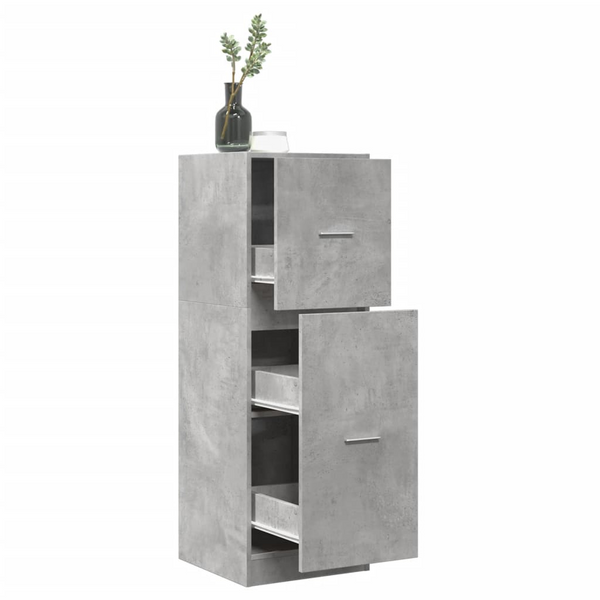 Stylish Apothecary Cabinet in Concrete Grey | 40x41x118 cm - Durable Engineered Wood