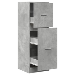 Stylish Apothecary Cabinet in Concrete Grey | 40x41x118 cm - Durable Engineered Wood