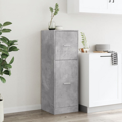 Stylish Apothecary Cabinet in Concrete Grey | 40x41x118 cm - Durable Engineered Wood