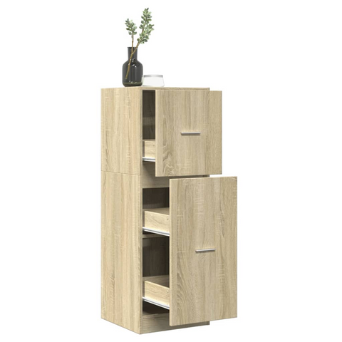 Elegant Apothecary Cabinet in Sonoma Oak - 40x41x118 cm | Durable Engineered Wood Storage Solution