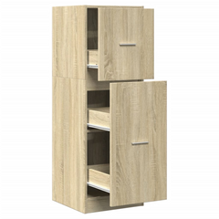 Elegant Apothecary Cabinet in Sonoma Oak - 40x41x118 cm | Durable Engineered Wood Storage Solution