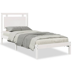 Extra Long Solid Wood Bed Frame without Mattress - White 100x220 cm - Durable & Stylish