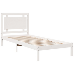 Extra Long Solid Wood Bed Frame without Mattress - White 100x220 cm - Durable & Stylish