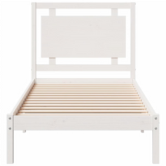 Extra Long Solid Wood Bed Frame without Mattress - White 100x220 cm - Durable & Stylish