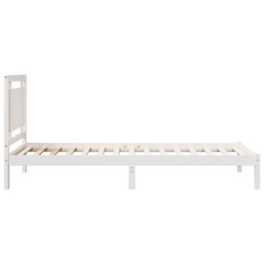 Extra Long Solid Wood Bed Frame without Mattress - White 100x220 cm - Durable & Stylish