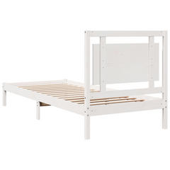 Extra Long Solid Wood Bed Frame without Mattress - White 100x220 cm - Durable & Stylish