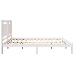 Extra Long Solid Wood Bed Frame - White 200x220 cm | Sturdy & Stylish