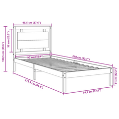 Extra Long Solid Wood Bed Frame 90x210 cm - Durable and Stylish