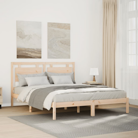 Extra Long Solid Wood Bed Frame without Mattress - 160x210 cm | Durable & Stylish