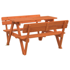 vidaXL Kids' Solid Wood Picnic Table with Umbrella - Outdoor Furniture for Fun and Relaxation