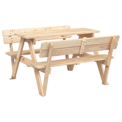 vidaXL Kids Picnic Table with Umbrella - Solid Wood Fir - Ideal for Outdoor Play